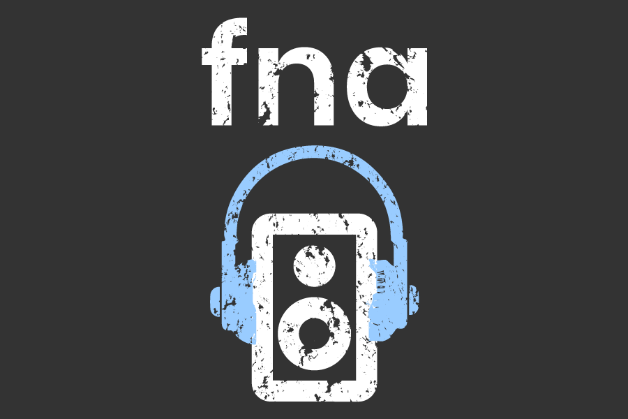 fna show log of speaker with headphones around it
